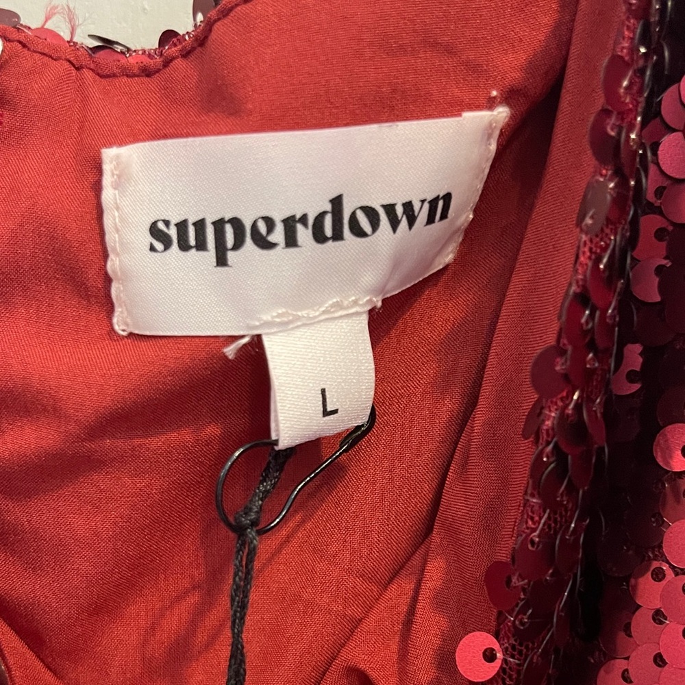 NWT Superdown Sanja Red Sequin Romper Size Large - Picture 5 of 8